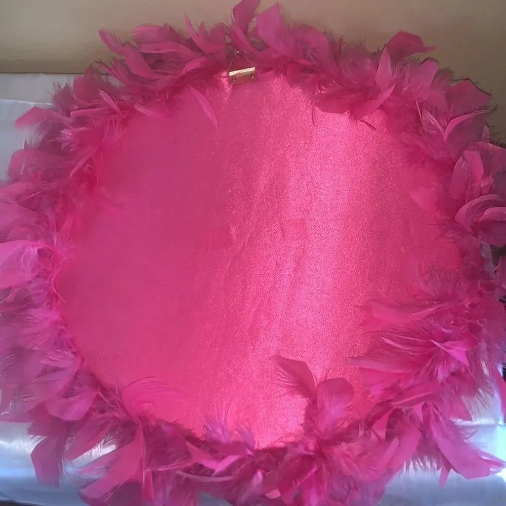 Pink Feather Round Mirror‎